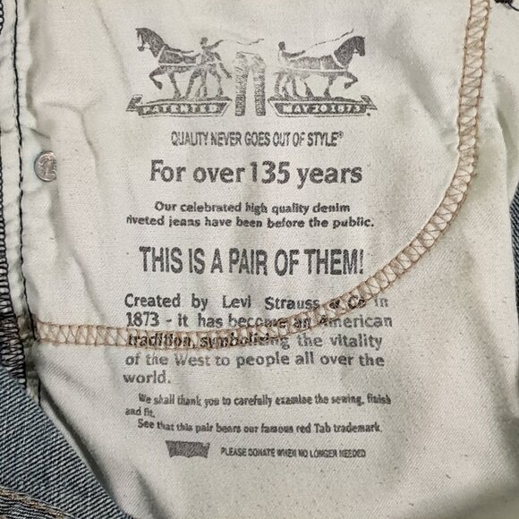 Levis 527 Jeans Mens 35x32, Tag 36x34 Boot Cut Whiskers Blue Denim Western - Picture 14 of 14